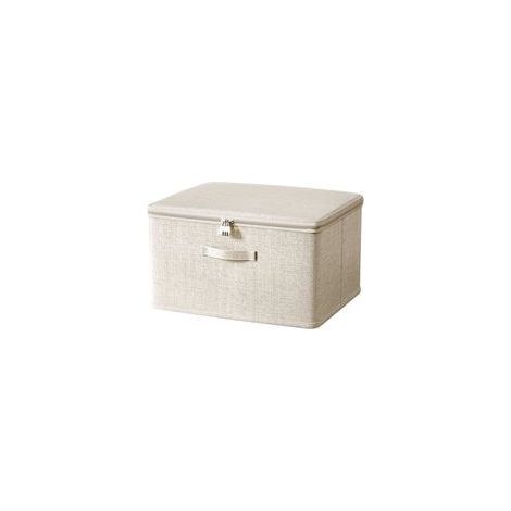 Boîte verrouillable, boîte de rangement en tissu avec couvercle, pour vêtements et jouets (40 x 30 x 21 cm) (1/5)