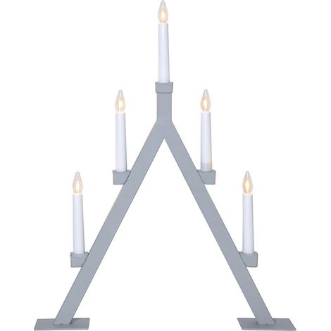 Kerzenleuchter ,Oliver' aus Metall, 5-flammig, E10 Leuchtmittel, grau, H 55cm, B 44cm (1/4)