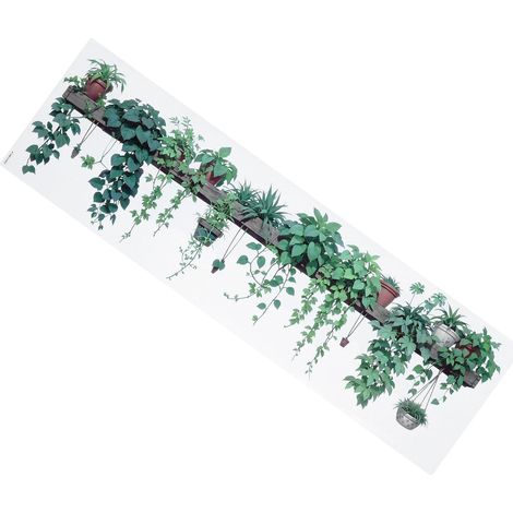 Stickers Muraux Plantes Vertes Autocollants Muraux Tropicaux 40.16X11.81In PVC Facile À Retirer Pour Décoration Chambre Et Jardin (1/5)