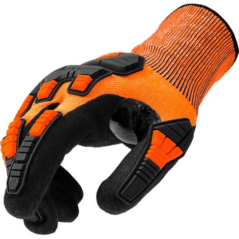 Stocker Schnittschutzhandschuhe für Scheren 9/M orange, aus Nitril