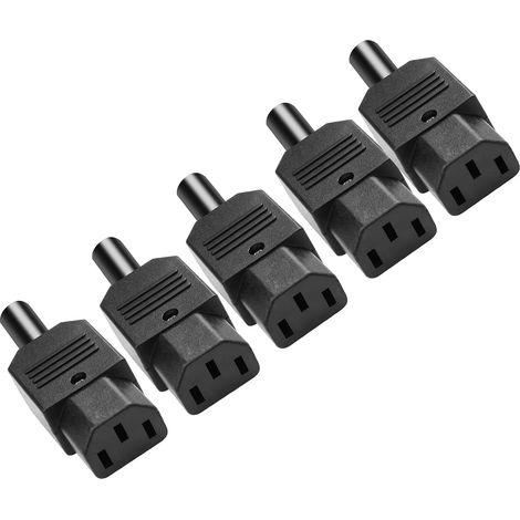 Connecteur d'alimentation Iec C13 Connecteur Femelle C13 pour Adaptateur d'alimentation Amovible Connecteurs de Prise de Courant à 250v 10a Adaptateur d'Extension d'alimentation AC 5pcs (1/5)