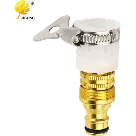 Adaptateur pour robinet et évier, connecteur 3 en 1 en alliage d'aluminium cuivré, connecteur 4 points pour pistolet de lavage auto (1/5)
