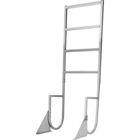 Échelle de pont relevable 4 marches, aluminium robuste, antidérapant, capacité 159 kg, corde d'aide, pour bateau, lac, piscine. (1/5)