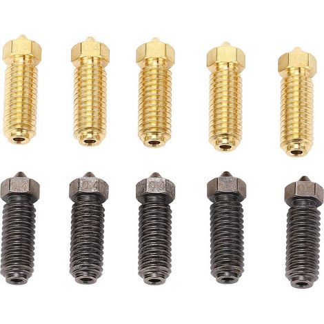 Buses d'imprimante 3D, Kit de buses de remplacement Hotend 0.4mm en laiton et acier trempé pour Kobra 3 10 pièces (1/5)