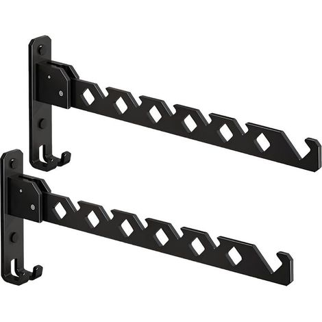 2 Pièce Cintre Mural Porte Vêtements Pliable, Cintre mural Support de Séchage, Séchoir à Linge Mural Pliant Rotation 180°, Convient pour Balcon (1/5)