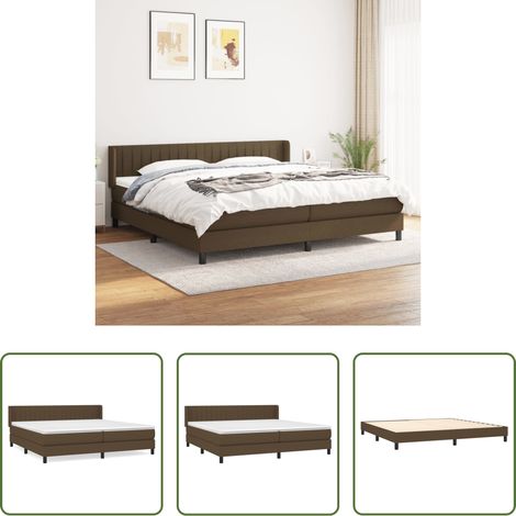 Matratze - Boxspringbett mit Matratze Dunkelbraun 200x200 cm Stoff (1/5)
