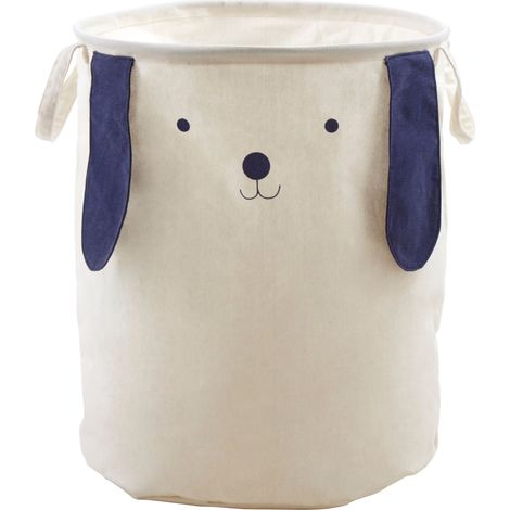 Premier Housewares Dog Face Laundry Bag Collapsible Laundry Basket With Handles Foldable Laundry Storage Basket Organiser Basket For Kids And Adults 38 x 48 x 38