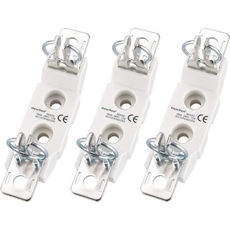Lot de 3 porte-fusibles unipolaire en céramique NH00 160 A 690 V 12 W pour fusible NH
