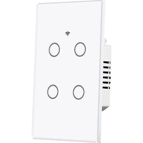 Intelligenter WLAN-Lichtschalter mit Glas-Touch-Steuerung, 4-Wege-Rechteckschalter