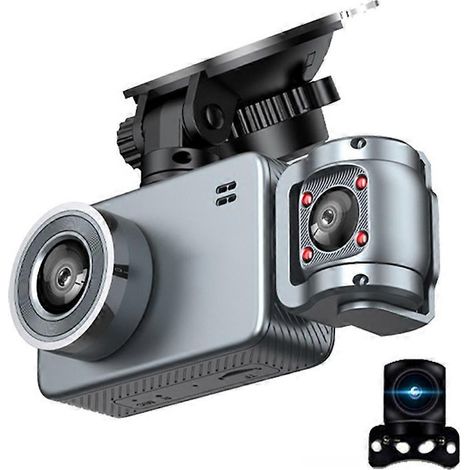 4K-Dreifachobjektiv-Autokamera (Frontkamera 2160p, Innen-/Rückkamera 720p, Nachtsicht), WLAN-App-Steuerung, G-Sensor, Parküberwachung (1/5)