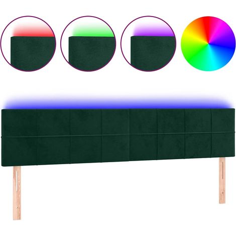 Maison Exclusive - Cabecero con LED de terciopelo gris oscuro 160 (1/5)