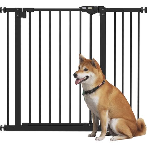 Barrière de sécurité animaux porte fermeture automatique système de double verrouillage sans perçage 1 extension noir