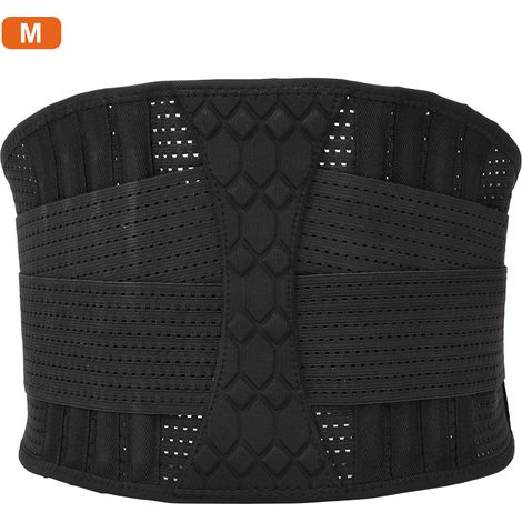 Ceinture lombaire respirante en nylon pour le sport, soutien lombaire et soulagement des douleurs lombaires - Noir (1/5)