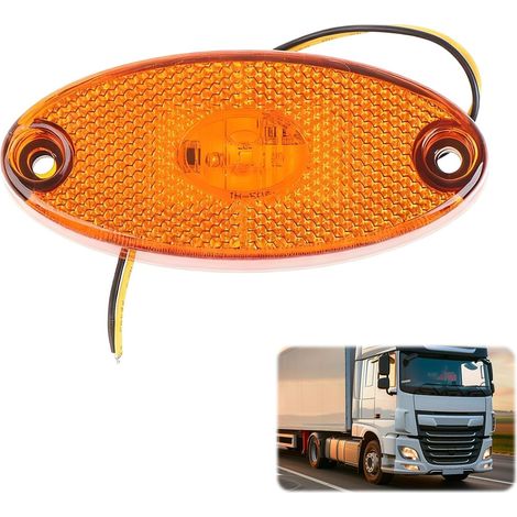 Feu de Position Latérale Feu de Gabarit à LED 12V Jaune Lampe Latérale de Remorque pour Camping-Car et Remorque Accessoires Automobile, Étanche, Résistant, Facile à Installer (1/5)