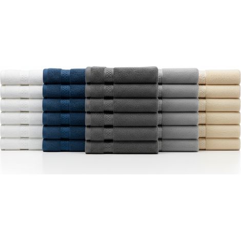 Set di 6 asciugamani da bagno in cotone 40x70, 5 colori, 450 gm Set di 6 asciugamani da bagno in cotone 40x70, 5 colori, 450 gm