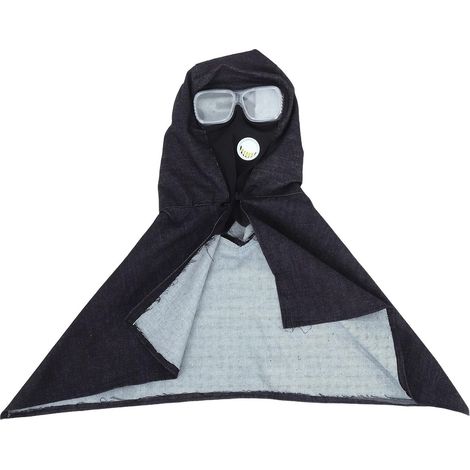 Denim-Sturmhaube mit integrierter Schutzbrille für Sandstrahlarbeiten, Staub- und Windschutz, weicher Schalstil, geeignet für Männer und Frauen bei der Handhabung (1/5)