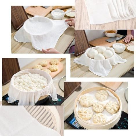 4Pcs Etamine Alimentaire,Étamine Tissu en Coton Non Blanchi Mousseline Alimentaire Ultra Fine Lavable Chiffon à Fromage (1/4)