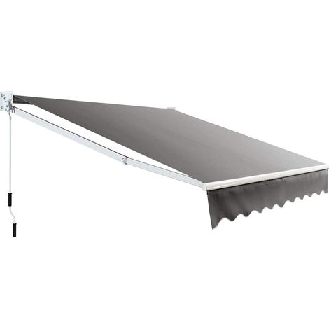 Auvent à Bras articulés, Protection Solaire et Eau, 250 x 200 cm, Store rétractable avec Cadre en Aluminium et manivelle, Store de terrasse Angle réglable de 40 à 100 ° pour Balcon, terrasse (1/5)