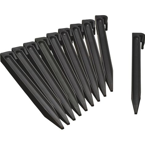 Nature – Sachet de 10 ancres pour bordure de jardin en polypropylène recyclé – Dimensions H 26,7 cm – Fixation par emboîtement – Anti-UV