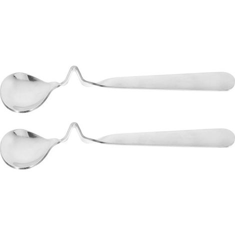 Cucchiaio in acciaio inox con manico curvo per appendere tazze, cucchiaio multifunzionale, cucchiaio per sciroppo di miele antigoccia, cucchiaio per marmellata in acciaio inox (1/5)