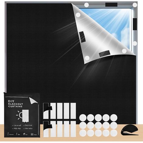 Store Occultant sans Perçage, s'adapte à Toutes Les Formes de Fenêtres, Protection Solaire Film Occultant Fenetre Portable, avec Attaches Auto-adhésives (100l x 145L cm) (1/5)