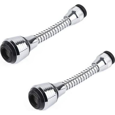 pair 2 pièces Aérateur de Robinet Flexible, Robinet Pulvérisateur Extension, Aérateur de Robinet Pivotant à 360°, pour la plupart des robinets de cuisine et de salle de bain (2 modes) (1/5)