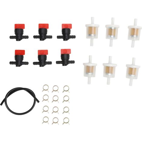 Kit de raccords pour filtre à carburant en ligne et vanne d'arrêt de carburant pour 494768 698183 493960 283207 95162S 07 406 AM36141 AM107340 54 3150 1 603770 Tondeuses à gazon (1/5)