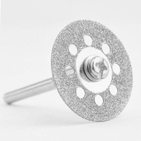 Lot de 10 disques de coupe diamantés de 22 mm de diamètre avec 2 mandrins de 3 mm, compatibles avec les outils rotatifs Dremel (1/5)