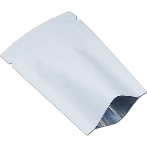 200 bolsas de Mylar con abertura superior, bolsa de aluminio mate, planas, sellables al vacío para envasar dulces (3,54 x 5,12 pulgadas, blancas)