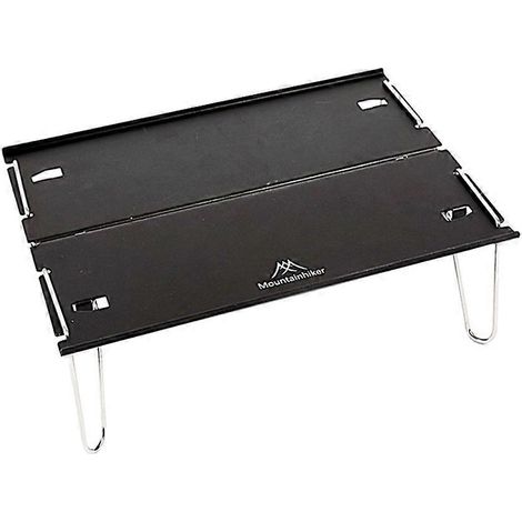 Table de camping pliante légère en alliage d'aluminium rigide, idéale pour la pêche, les pique-niques et autres activités de plein air.