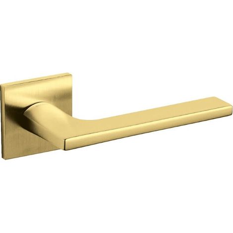 Poignée de porte design Lotus Q sur rosace en laiton mat - M241RSB8BTS