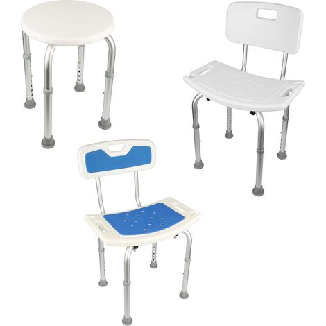 WYCTIN®Taburete de baño, taburete de la ducha, asiento de la ducha, 136kg, Ayuda para baño para ancianos y discapacitados, Regulable, Antideslizante, Ergonómico, Ligero, Blanco (1/5)