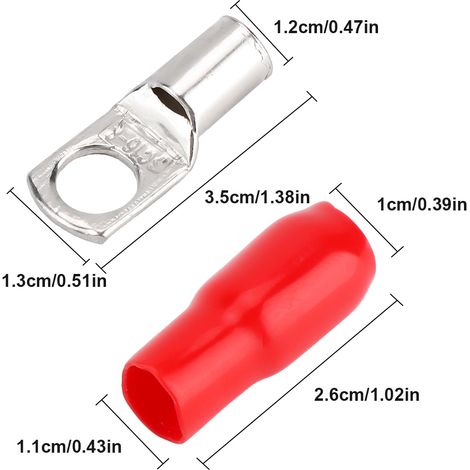 Connecteur électrique 10 pièces, cosse cuivre rouge noir taille moyenne, borne fil auto 4, raccord terminal véhicule (1/5)