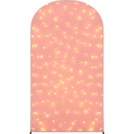 Arche lumineuse avec filet de pêche LED, décoration d'ambiance clignotante nocturne, arche pour mariage en extérieur (rose avec lumières - 220 x 120 cm, cadre non compris) (1/2)