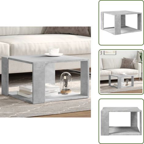 Table basse durable - vidaXL Table basse gris béton 51,5x51,5x30 cm bois d'ingénierie - Table basse avec dessus solide (1/5)