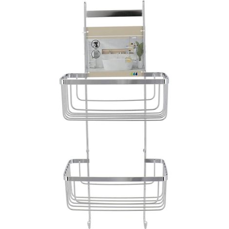 Diener duschwand edelstahl 2 körbe + 2 haken - chrom - Tendance