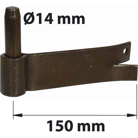 Verstärktes Dichtungsscharnier D14 35X4 L140 vorlackierter schwarzer Stahl AFBAT