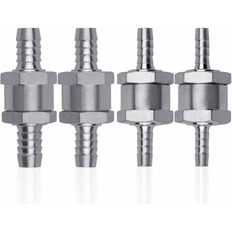 4 Pcs Clapet Anti-retour Gasoil en Alliage d'aluminium, 6/8/10/12mm Clapet de Carburant avec Flèche pour Essence Diesel Voiture Bateau Moto (1/5)