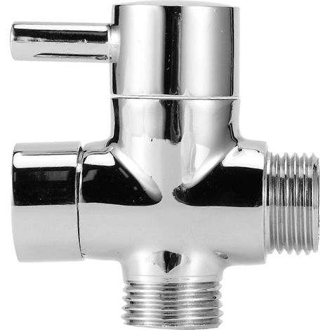 Robinet 3 Voies Inverseur pour Douche à Main et Fixe, Pièce de Plomberie Salle de Bains, Vanne de Dérivation en Laiton, Compatible Pommeau de Douche, Kit de Remplacement (1/5)