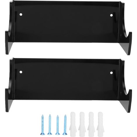Lot 2 étagères murales support skateboard rangement snowboard display organizer noir (1/5)