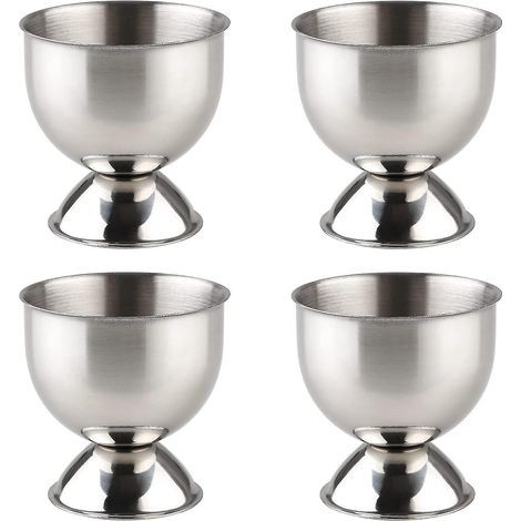 Eierbecher-Set für hart- und weichgekochte Eier, Eierablage aus Edelstahl, Küchenutensil – 8-teilig (1/5)