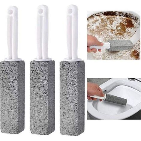 Grey pumice toilet brush, 3.8 x 3.8 x 23.5 cm, for toilet cleaning and limescale removal. - AquaForge (1/5)