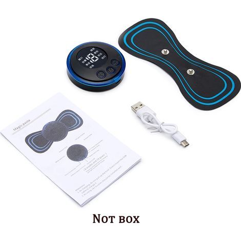 Rechargeable electric neck massager, EMS cervical massage patch, back muscle stimulator, TENS for neck pain relief 03028-AquaForge