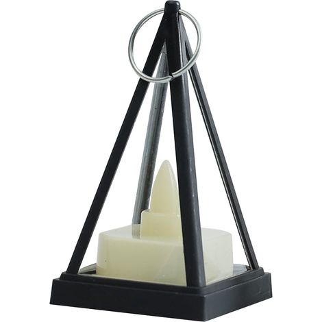 Lampe à Vent Décorative - Bougeoir Triangulaire 3D - Bougie Électronique LED Sans Flamme - Décoration d'Intérieur et d'Extérieur - 1 Pièce (1/5)