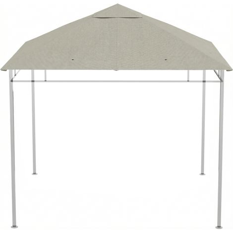 Ersatzdach für 3x3 m Gartenpavillon, grau, 180 g/m² Polyester, Ersatzüberdachung für Pavillon