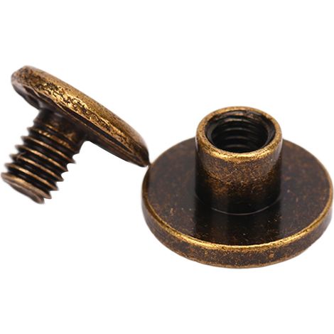 200 ensembles à vendre : rivets en cuir 95 mm à faire soi-même, vis, vis d'accouplement, surface incurvée en laiton, clous de rive, couleur bronze antique. (1/5)