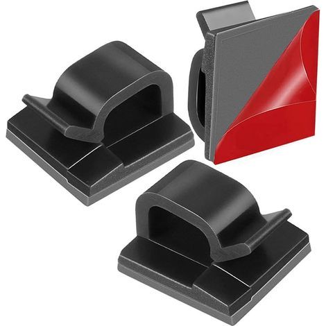 Klebe-Kabelclips, Kabelbinder für elektrische Kabel, 3M haltbare Klebe-Kabelorganizer, Kordelhalter, Kabelbinder für TV, PC, Laptop, Büro und Zuhause (50 Stück) (1/5)