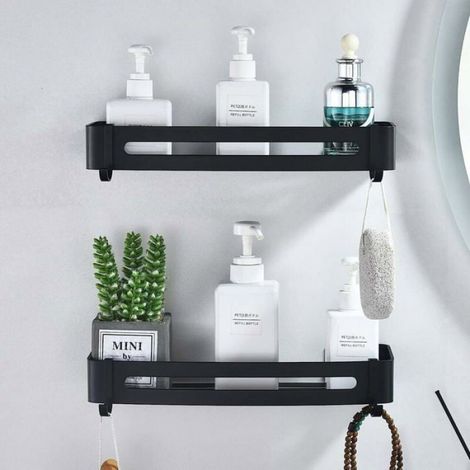 Etagere Douche - Aluminium - Sans Perçage Adhésif - 2 Niveaux - Anti-Rouille - Pour Salle De Bain - 1 Pièce (1/5)