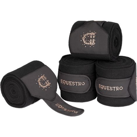 EQUESTRO Fasce in pile con logo in strass NERO CAVALLO (1/3)
