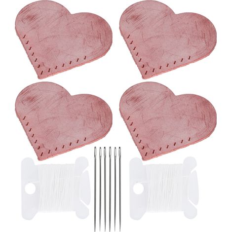 2 Set Heart‑Shaped Fabric Corner Page Bookmarks Marker DIY Leather Goods Sewing MaterialPink (1/5)